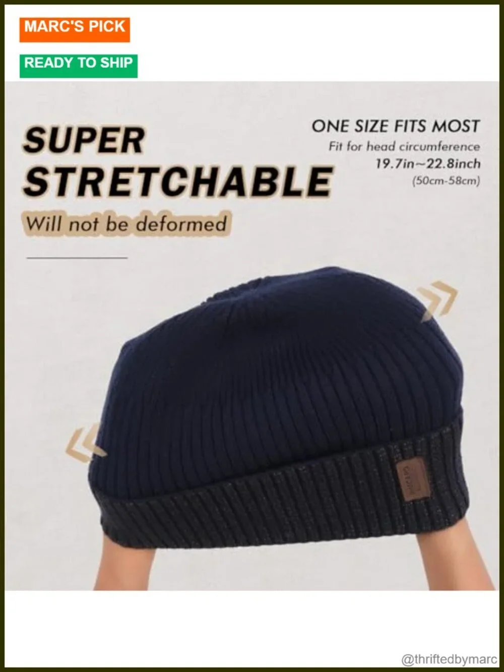 Fleece Lined Beanie Warm Winter Cap Unisex Knit Cuffed Skullies